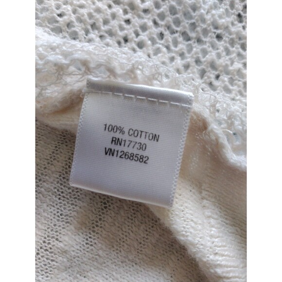 Converse Sweater Women's S Ivory White Shawl Open Front Shrug Long Sleeve Y2K - Picture 11 of 12